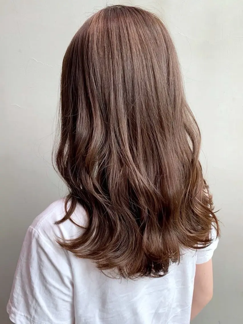 ロング カラー ヘアカラー 🍒モテ暖色カラー × うる艶✧ ゆなのヘアスタイル