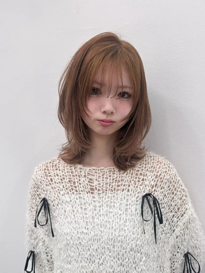 ミディアム カット ヘアカラー トリートメント sora/ 暖色カラー🌷のヘアスタイル