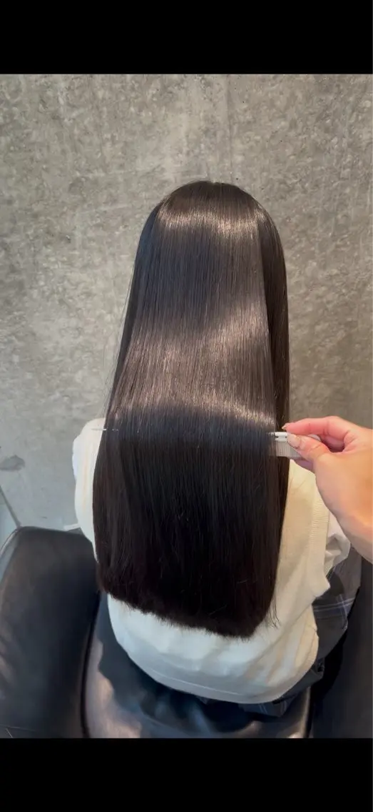 ロング カット 縮毛矯正 秋野 花衣のヘアスタイル