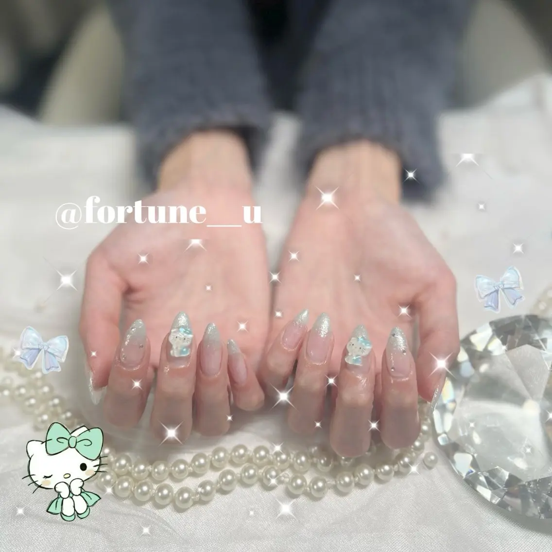 ネイル ガーリー 韓国ネイル オフィスネイル シンプルネイル ワンホンネイル ハンドネイル 💜6/20空✩.* Yuuna💜のネイルデザイン
