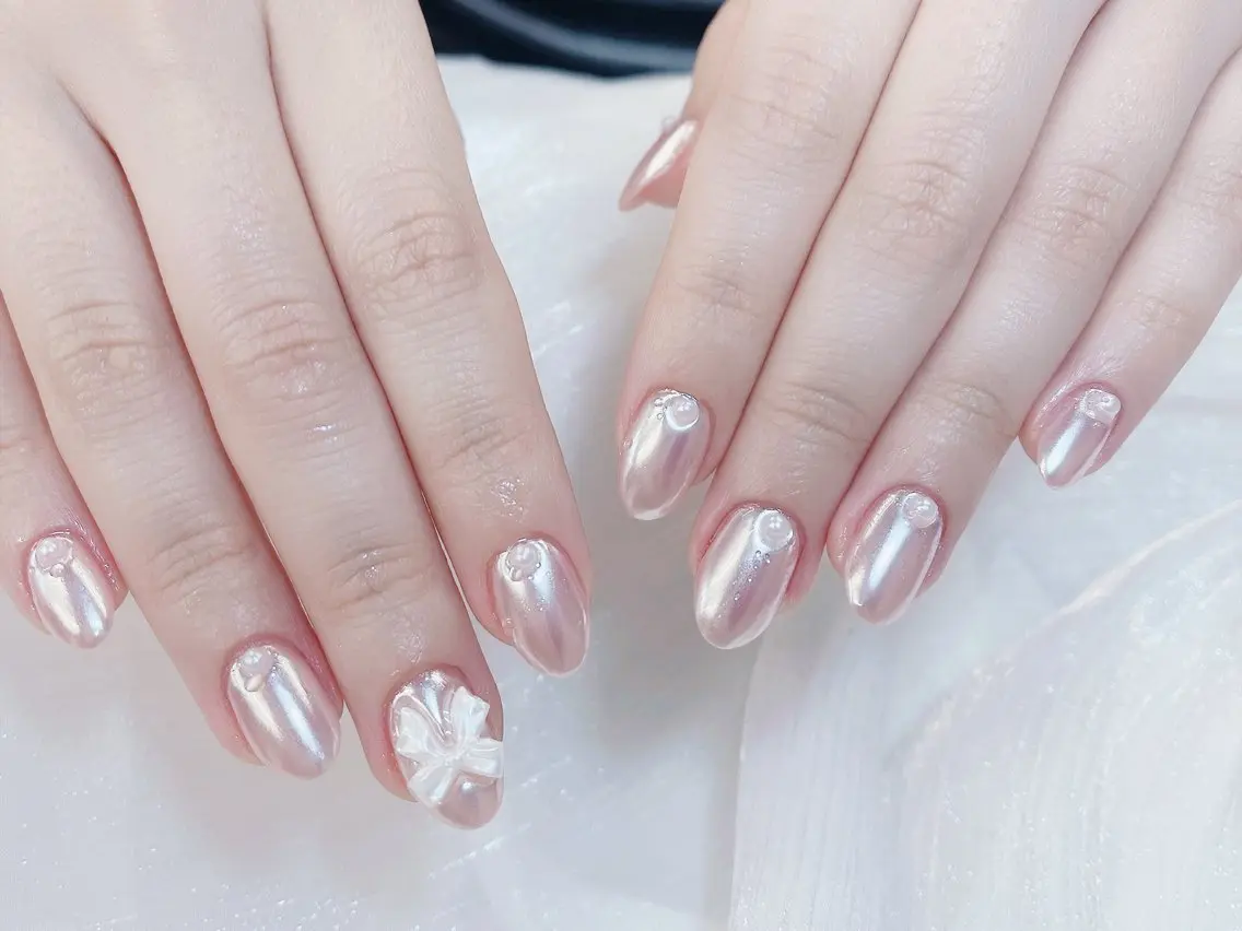 ネイル チークネイル 成人式 フレンチネイル グラデーション 氷ネイル・うるうるネイル ハンドネイル DUO MI nail salonのネイルデザイン