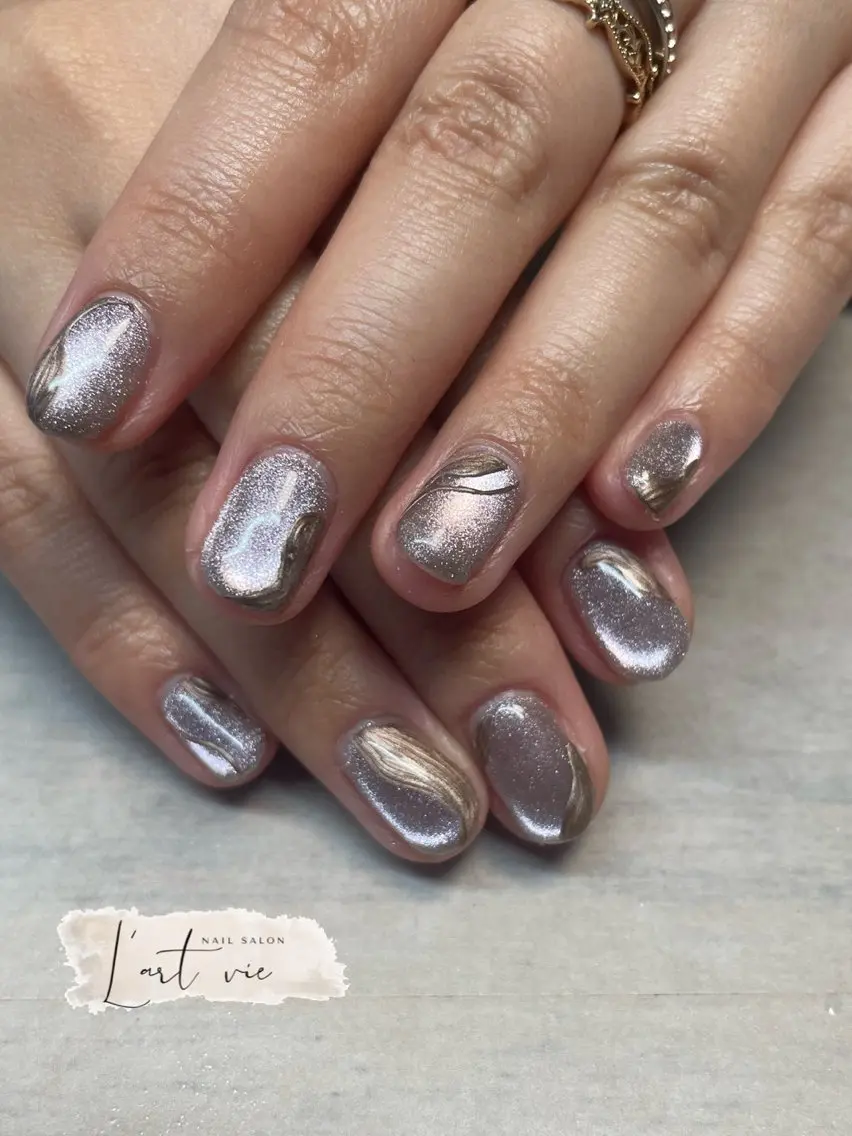 ネイル マグネットネイル ニュアンスネイル ハンドネイル NailSalon L’artVieのネイルデザイン