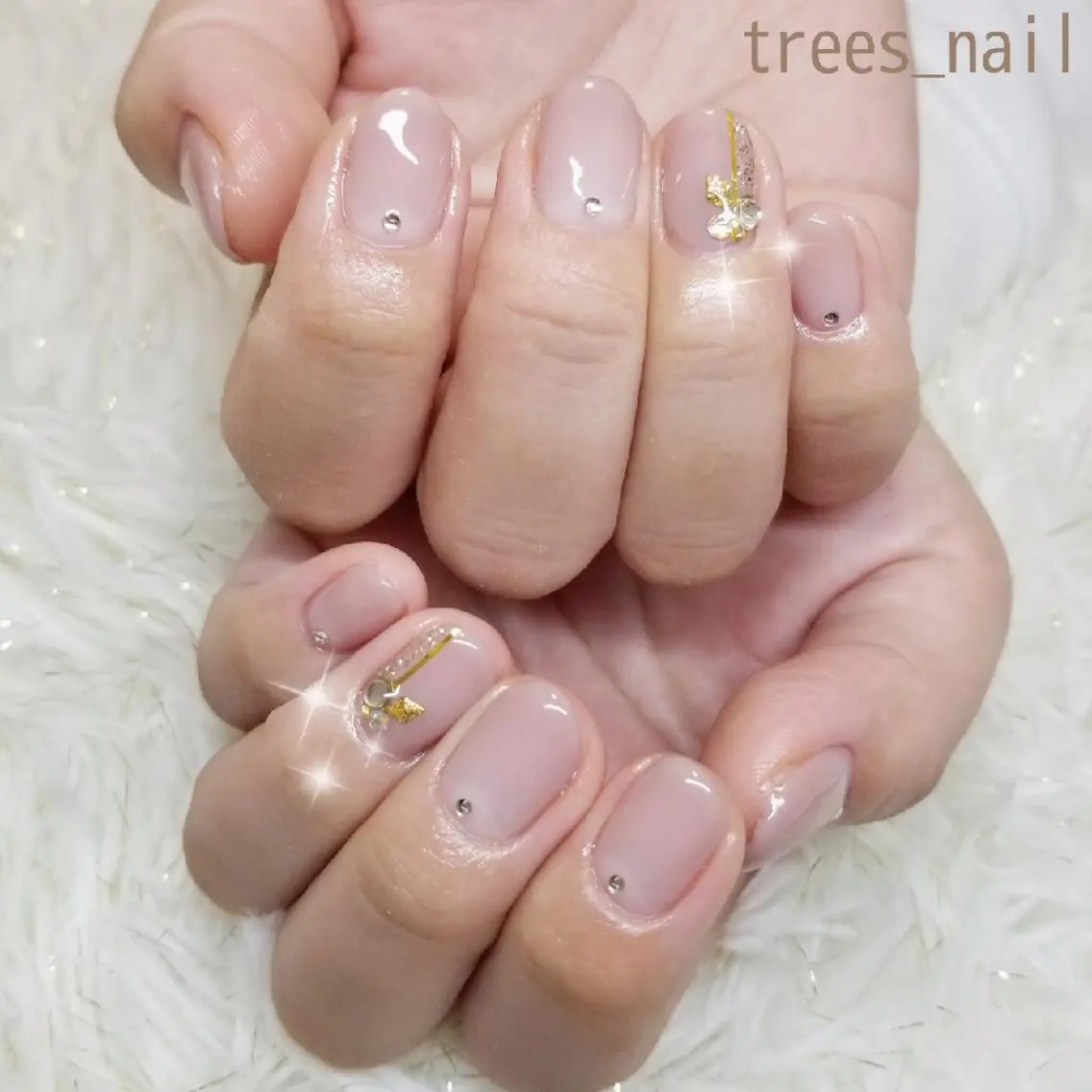 ネイル アートネイル グラデーション 卒業式 シンプルネイル trees_ nailのネイルデザイン