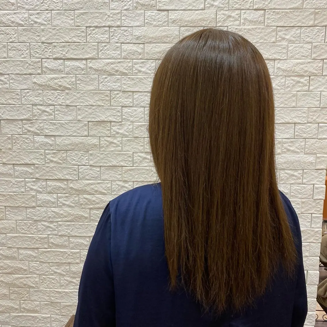 セミロング カラー ベージュカラー オレンジ 松本 沙良のヘアスタイル