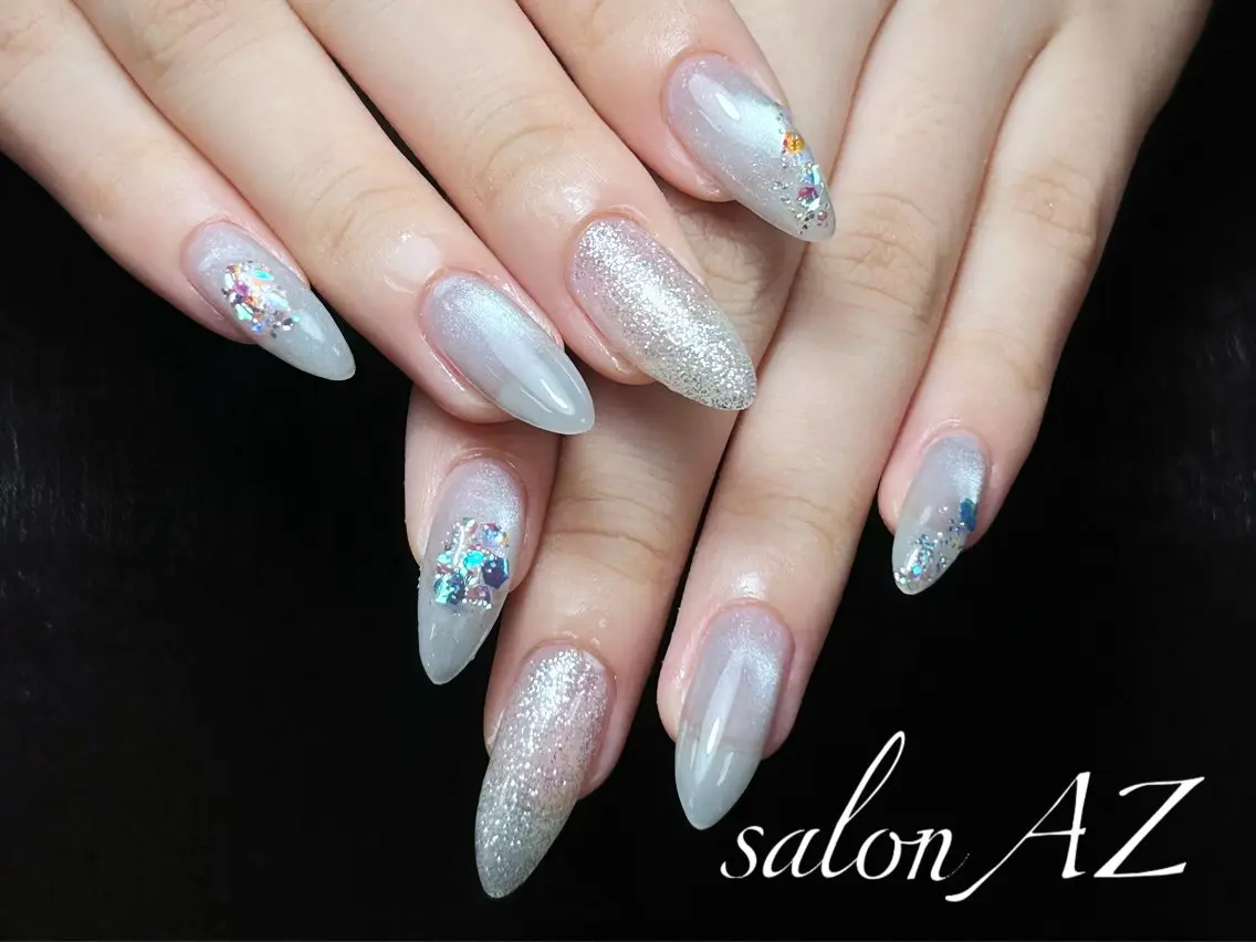 ネイル アートネイル フレンチネイル マグネットネイル ニュアンスネイル オフィスネイル ハンドネイル salon AZのネイルデザイン