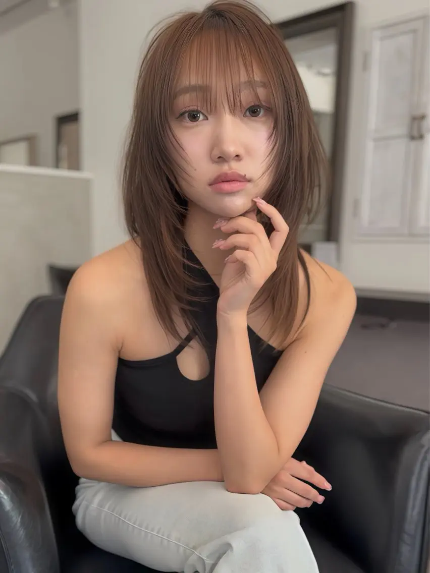 ロング レイヤーカット 中江 翔のヘアスタイル
