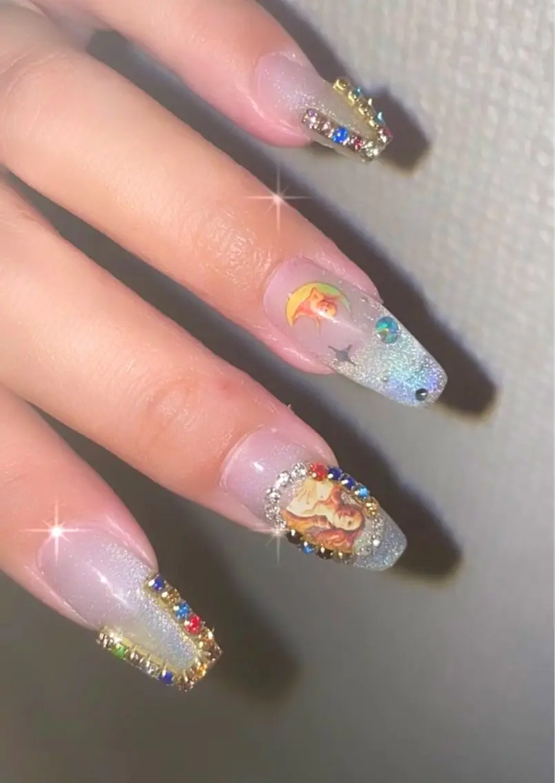 ネイル グラデーション キラキラネイル マグネットネイル ニュアンスネイル Ri-e's nailのネイルデザイン