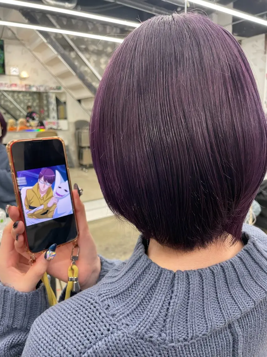ロング カラー インナーカラー 推し ブリーチ 髪質改善のヘアスタイル
