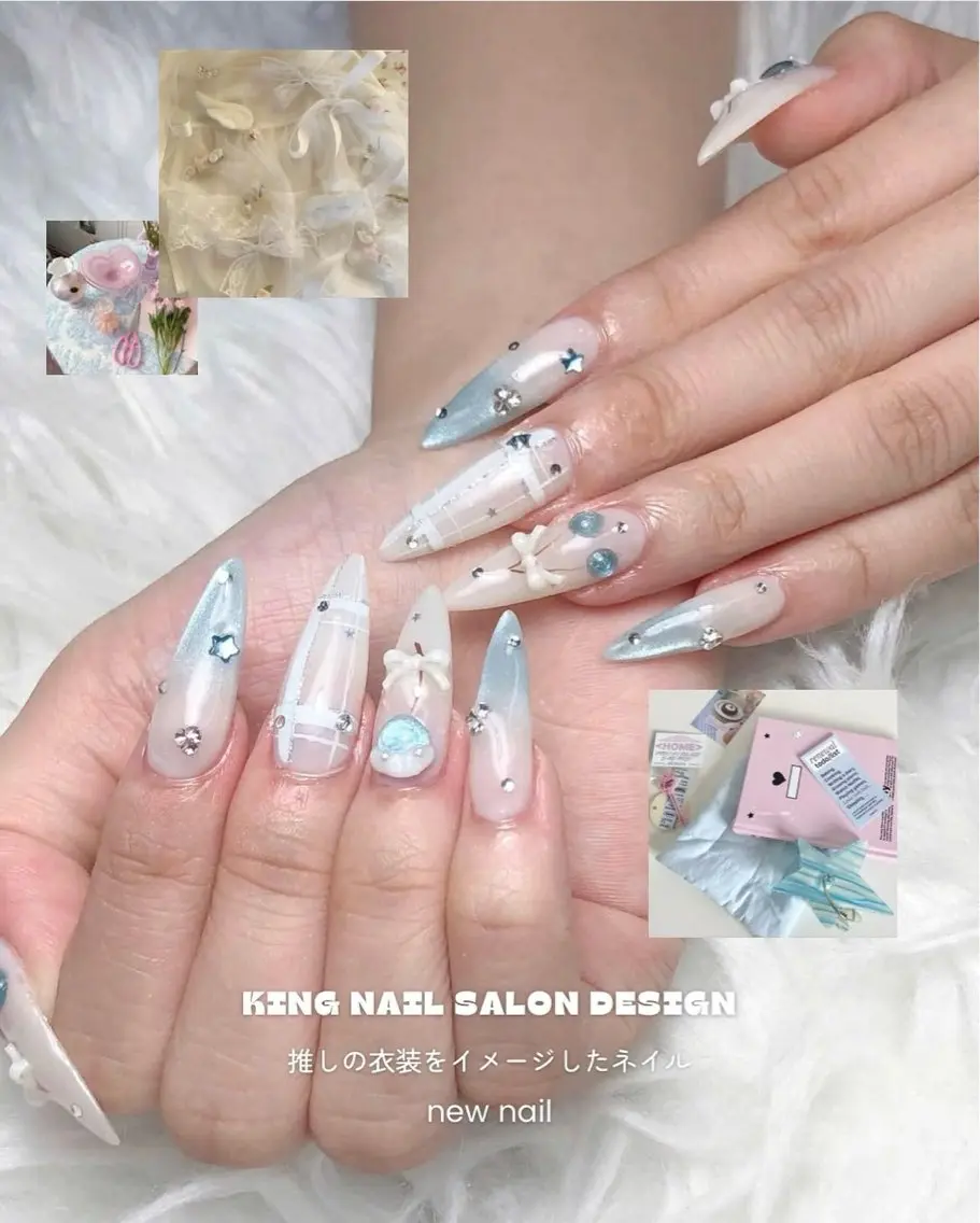 ネイル アートネイル 長さ出し フレンチネイル 韓国ネイル マグネットネイル ハンドネイル King Nail_Salonのネイルデザイン