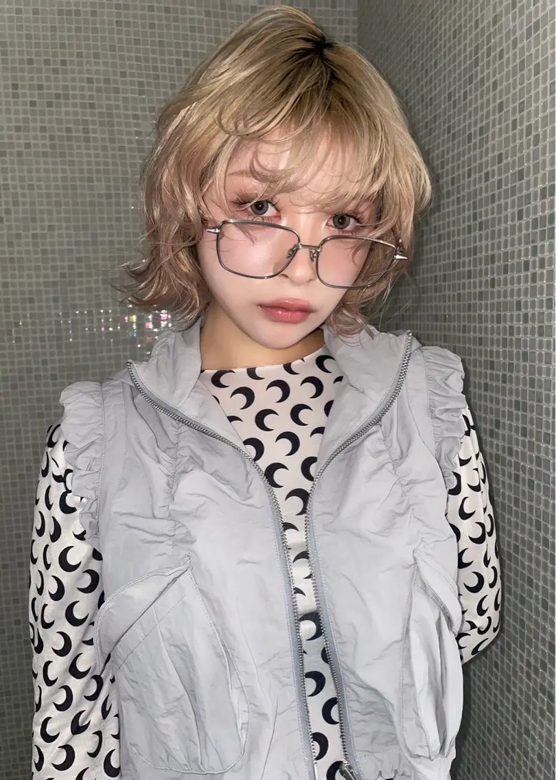ショート カラー ボブ.顔周りカット カット/ユキカのヘアスタイル