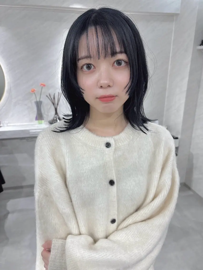 ミディアム カラー カット ヘアカラー トリートメント 髪質改善will hairdesignのヘアスタイル