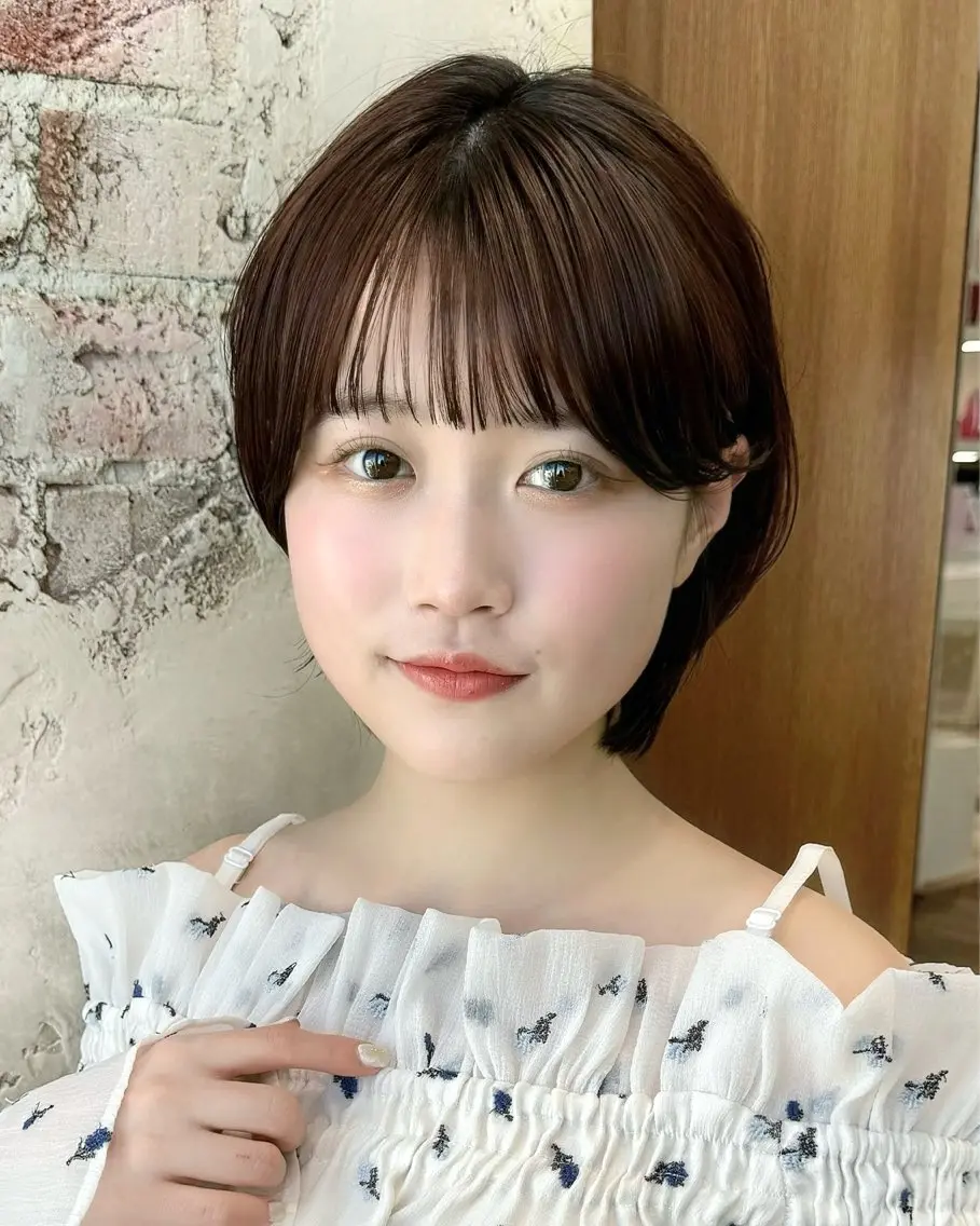 ショート カラー カット ヘアカラー トリートメント 💍新宿ショート 💍岩田莉奈のヘアスタイル
