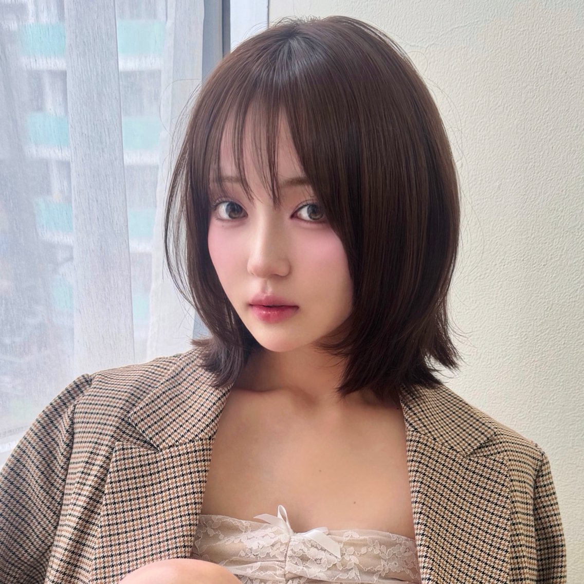 ミディアム カット ヘアカラー トリートメント 韓国ヘア/透明感 カラー 🪽Sanaのヘアスタイル