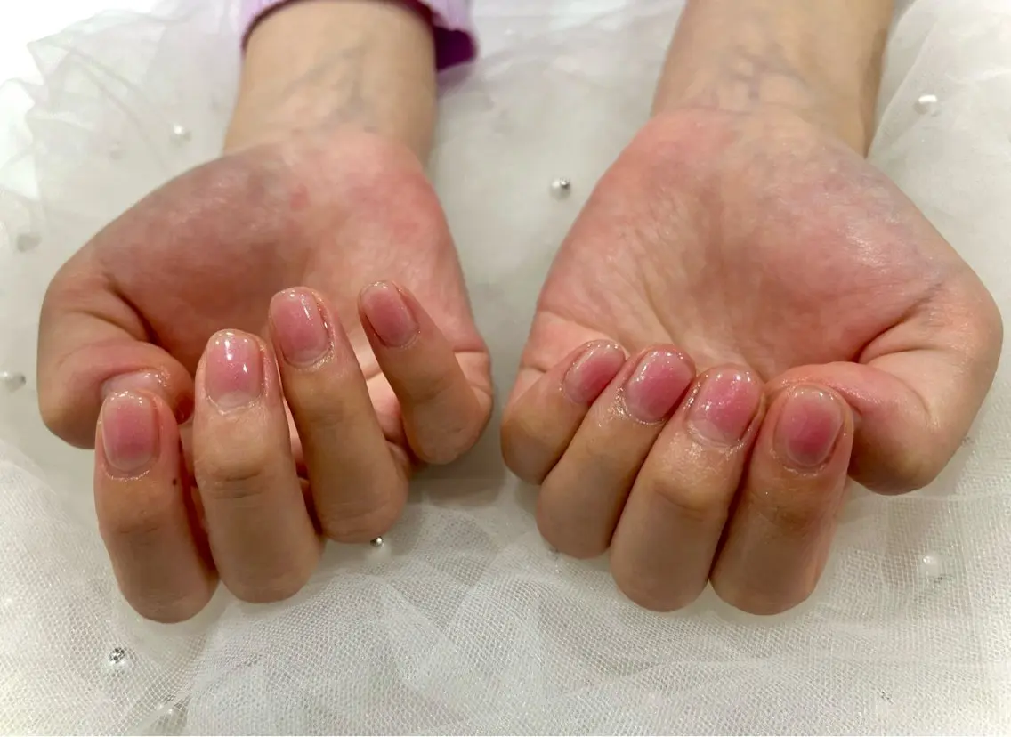 ネイル チークネイル ピンク ハンドネイル Nail salon Cielel⟡Ayaのネイルデザイン