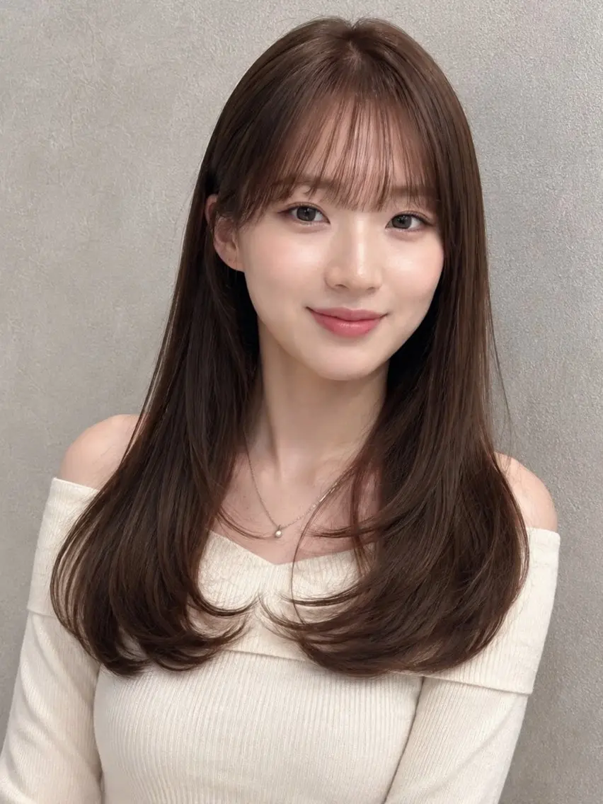 ロング カラー パーマ ヘアアレンジ トリートメント カット ヘアカラー トリートメント 平川 友理/韓国ヘア💘のヘアスタイル