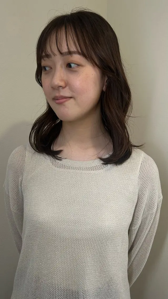 ミディアム カラー カット ヘアカラー トリートメント 小澤 一稀のヘアスタイル
