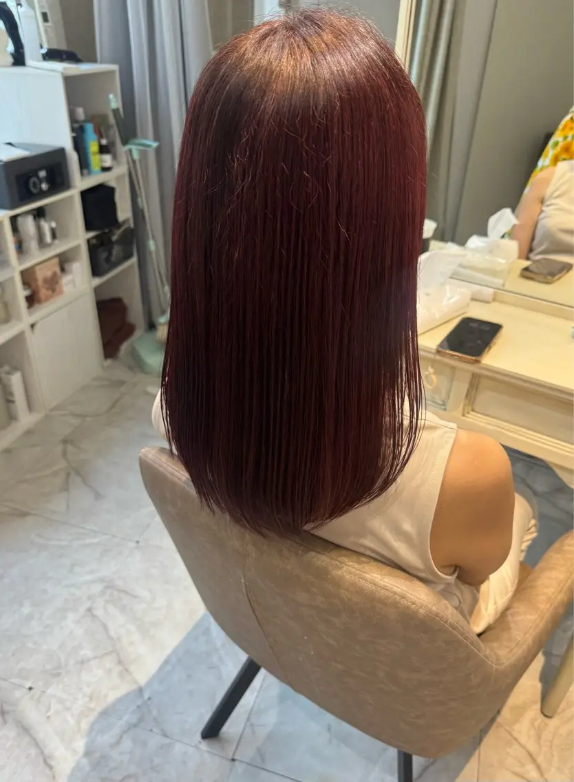 ミディアム カラー ブリーチ ブリーチなしカラー 9日◎髪質改善 misatoのヘアスタイル