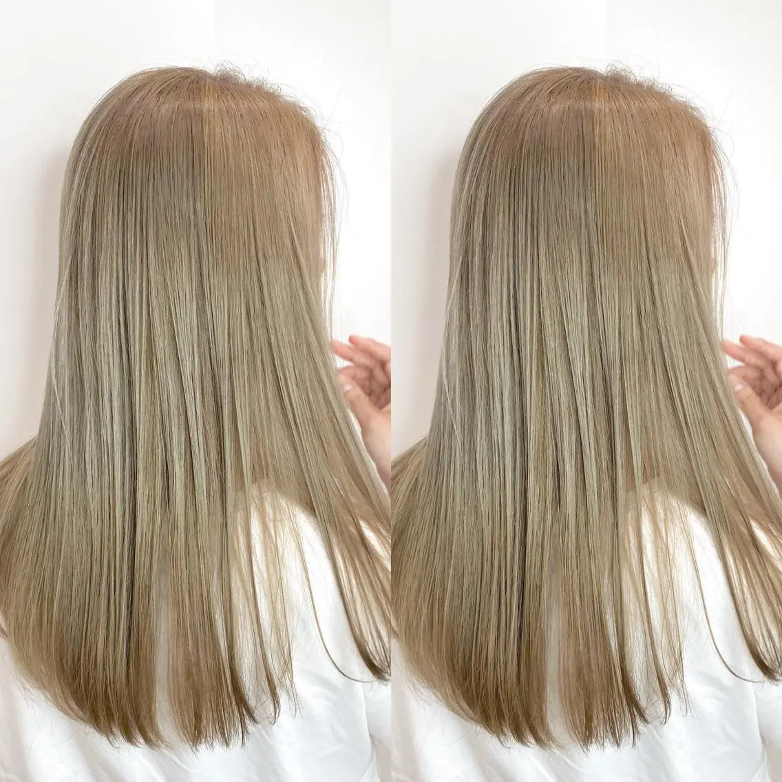 セミロング カラー 🌙HIZUKI🌙 ハイトーン 艶髪のヘアスタイル