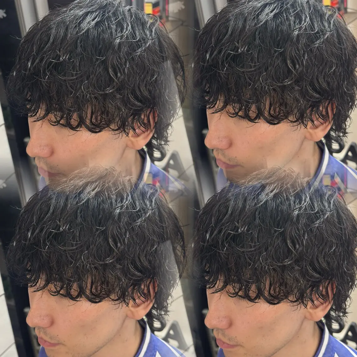 ミディアム メンズ 波巻きパーマ カット パーマ 焼津メンズパーマ特化 大石雄生のヘアスタイル