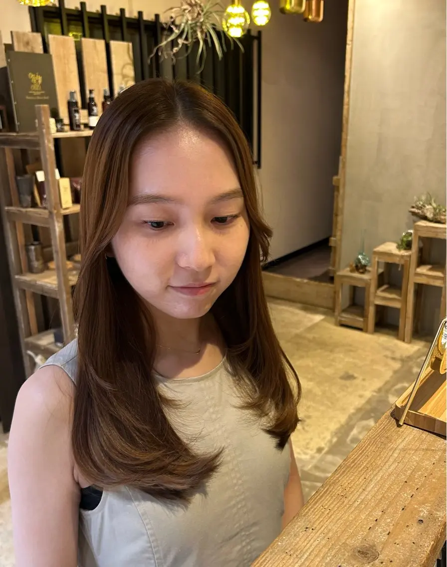 ロング カラー レイヤーカット カット 北原 紗希のヘアスタイル