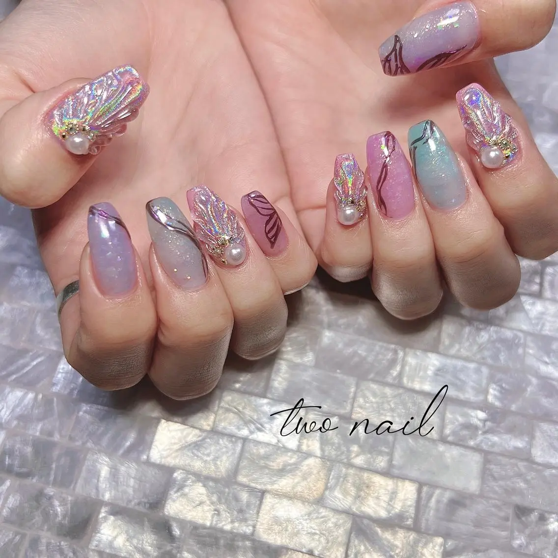 ネイル アートネイル フットネイル ハート ニュアンスネイル オフィスネイル ハンドネイル two nailのネイルデザイン