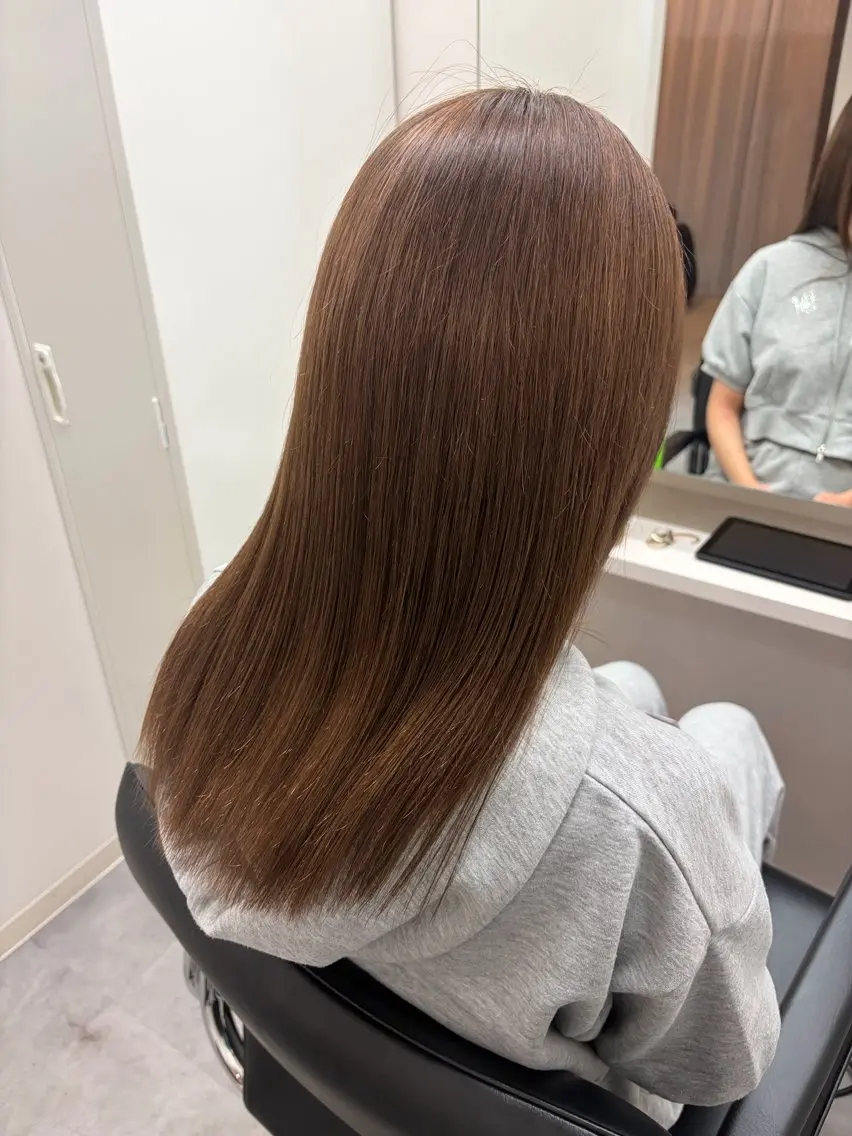 セミロング トリートメント ヘアカラー トリートメント 髪質改善/縮毛矯正/ 艶カラー/登貴のヘアスタイル