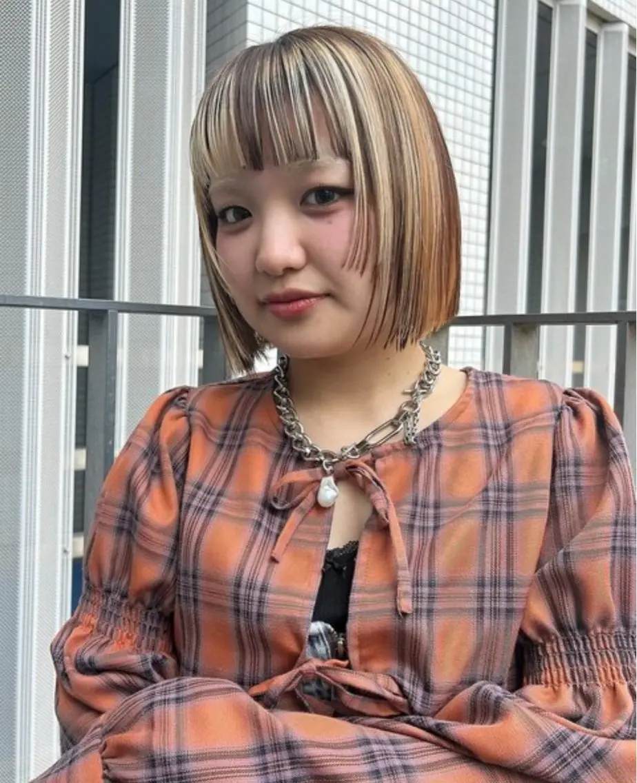 ミディアム 切りっぱなしボブ ボブ 艶beige ♡ayana♡のヘアスタイル