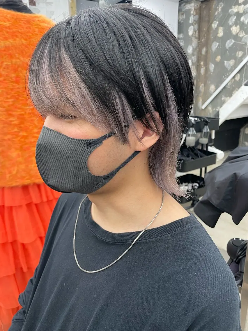 ミディアム カラー インナーカラー 推し ブリーチ  髪質改善のヘアスタイル