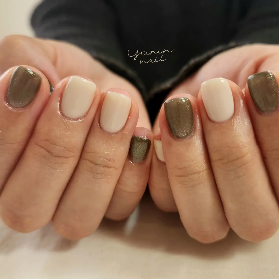 ネイル マグネットネイル ショートネイル スクエアネイル ショートネイル専門 yurin nailのネイルデザイン