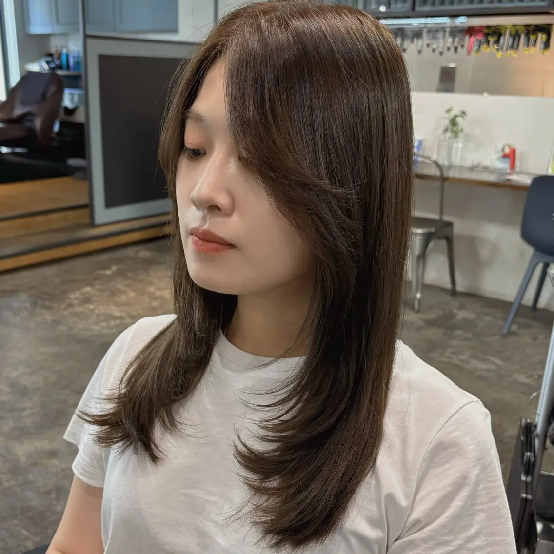 セミロング レイヤーカット カット ヘアカラー 韓国ヘア/縮毛矯正 /レイヤー🫧ユイカのヘアスタイル