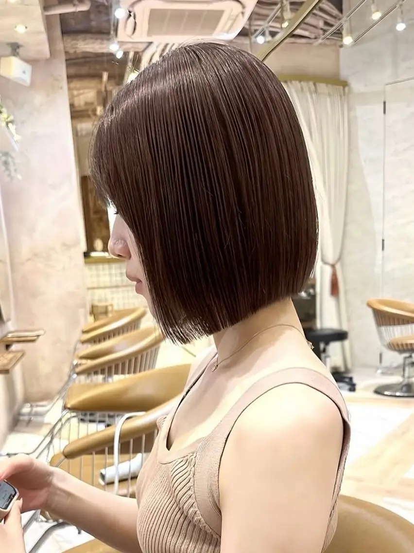 ショート ボブレイヤー ボブ 顔周りカット ハッシュカット ハイレイヤー 尾関 隼多のヘアスタイル
