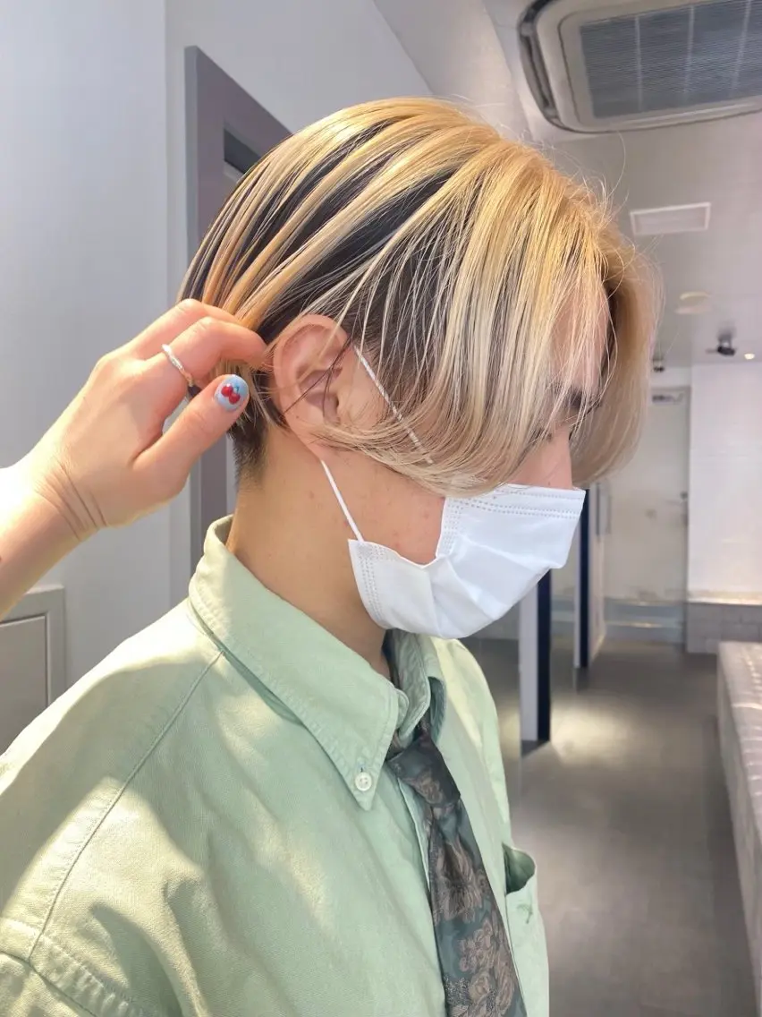 ショート カラー メンズ 🎀ブリーチ×艶髪 🎀 ♡さや♡のヘアスタイル