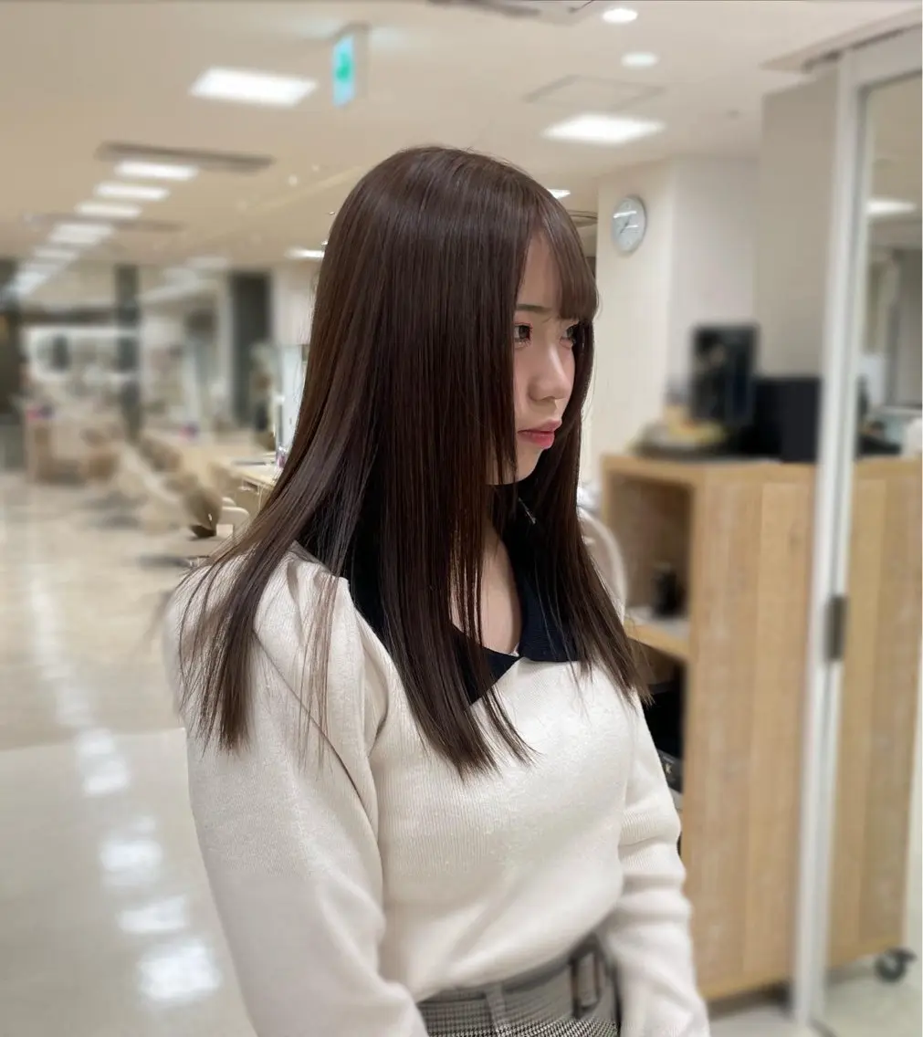 ロング シャドウパーマ／骨格 矯正カット　トモキのヘアスタイル