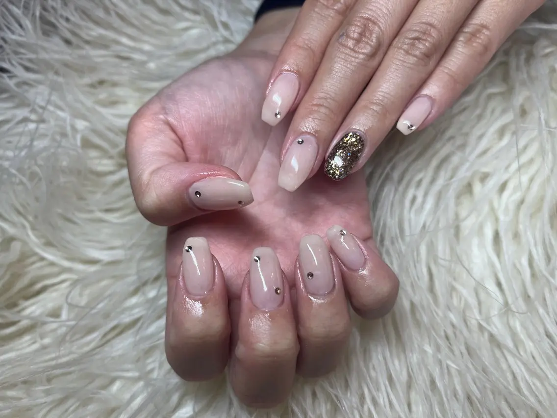 ネイル ラメ(グリッター) ワンカラーネイル シンプルネイル ストーンネイル ハンドネイル Nail salon LuaRのネイルデザイン