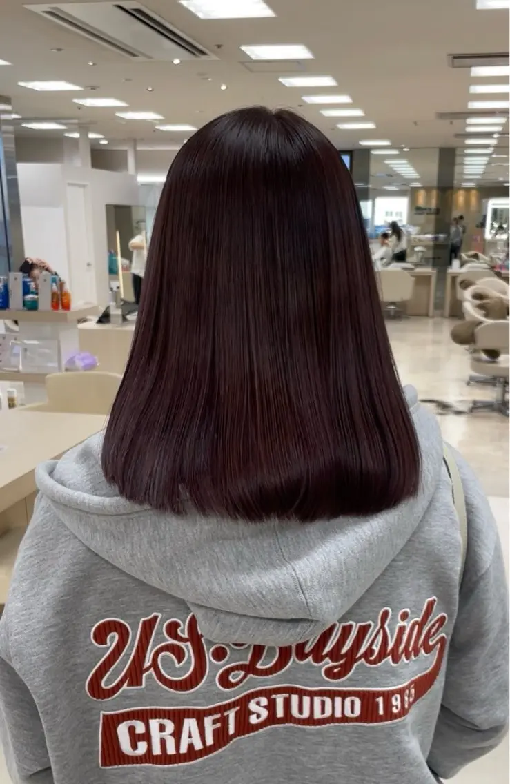 ロング カラー シャドウパーマ／骨格 矯正カット　トモキのヘアスタイル