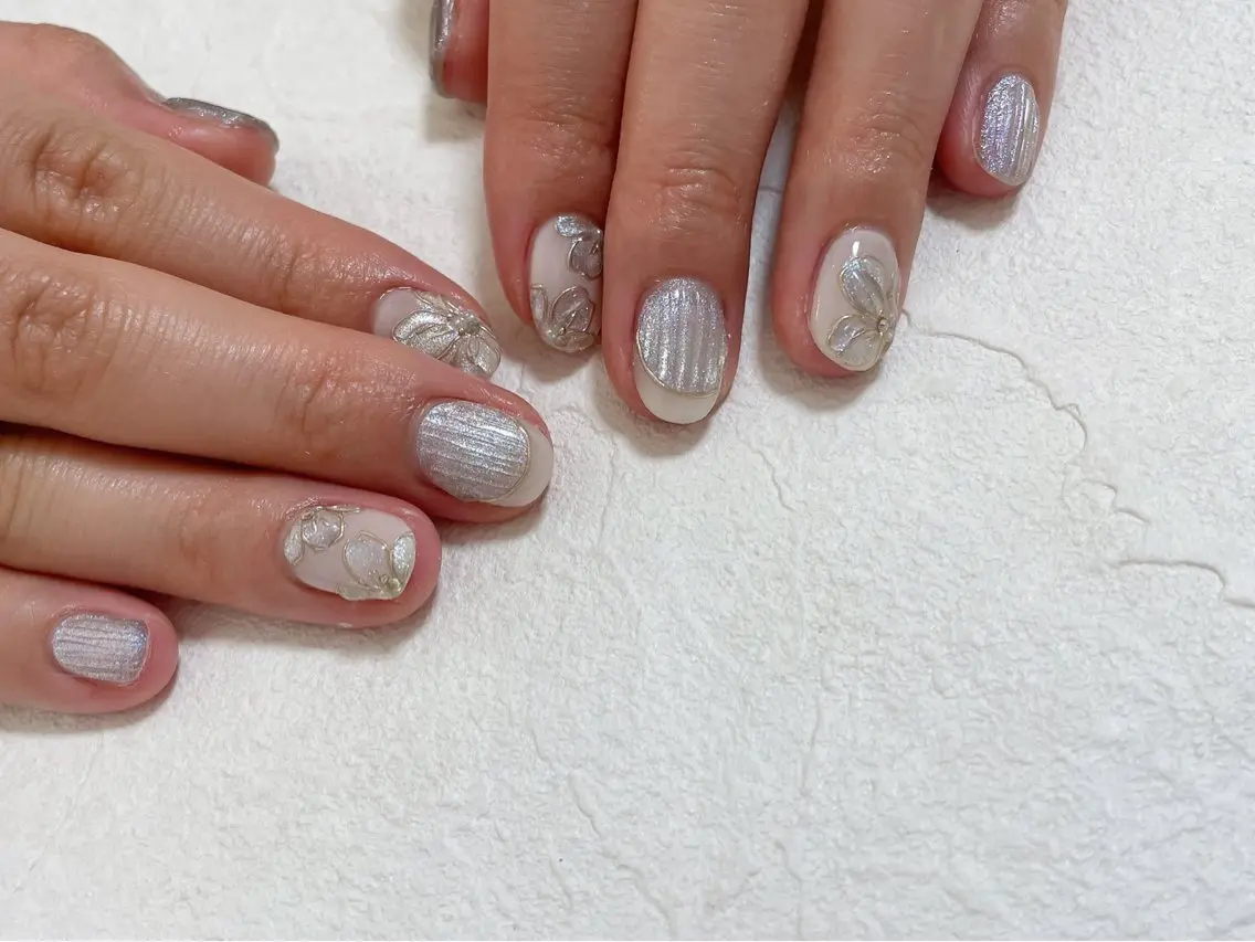 ネイル ジェルネイル ゴールド マグネットネイル パラジェル シルバー kiki nail &brow二子玉川の眉毛・アイブロウイメージ