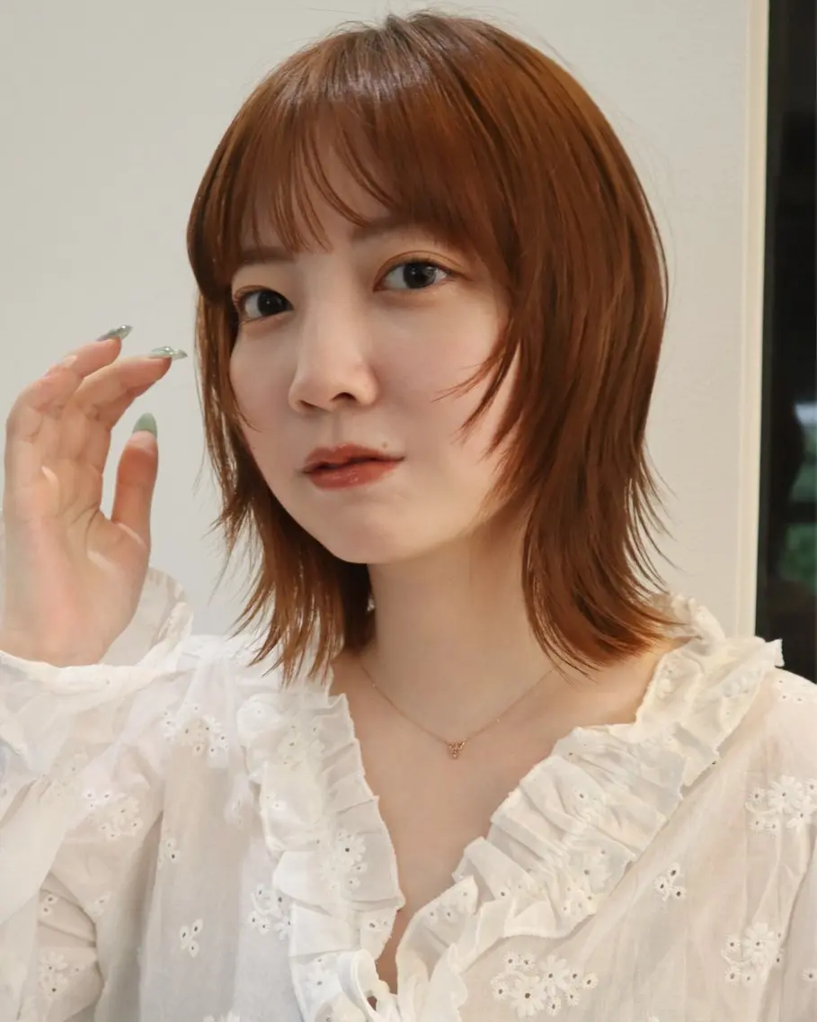 ミディアム カット saki🌱似合わせ ボブ/透明感カラーのヘアスタイル
