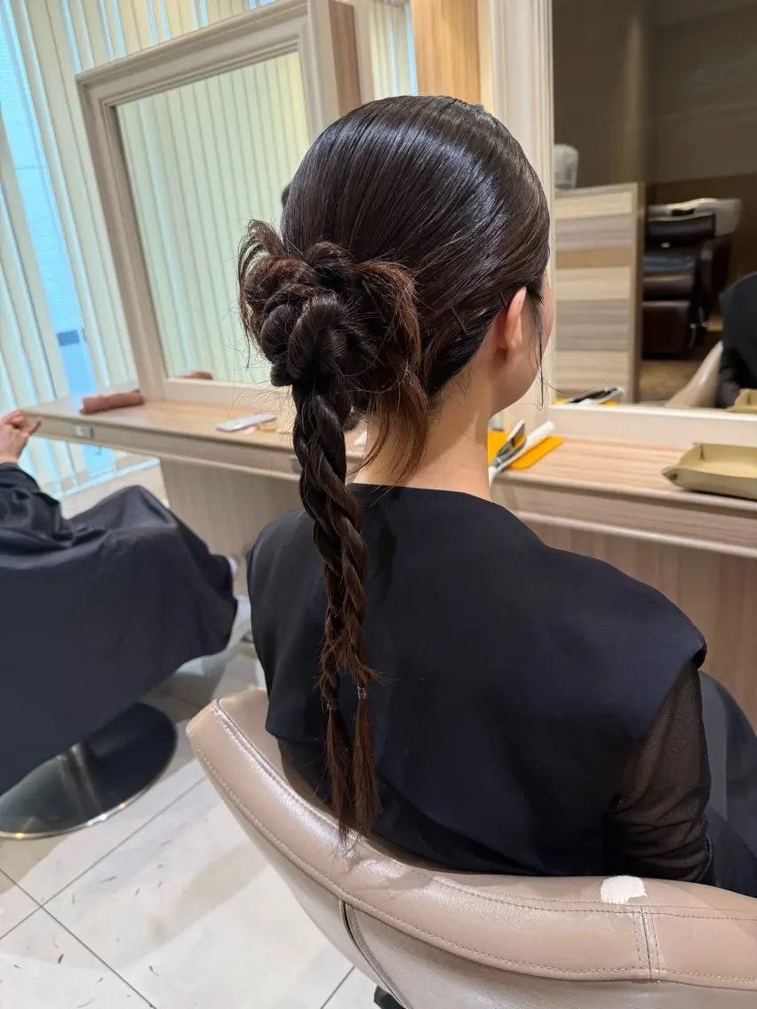 ロング ヘアアレンジ ヘアセット 韓国ヘアメイク🎀/ 縮毛矯正✨山本媛香のヘアスタイル