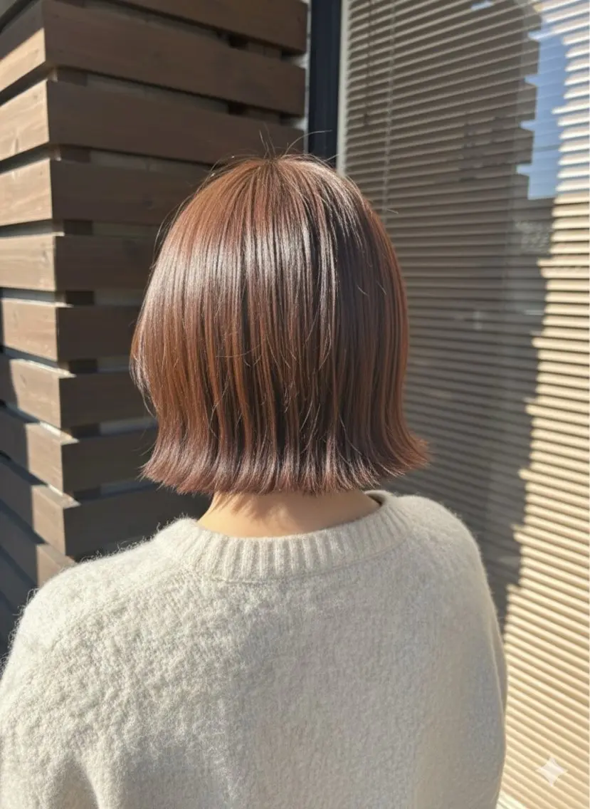 ミディアム 縮毛矯正/柔らかツヤ 質感◎蟹江/吉川清保のヘアスタイル