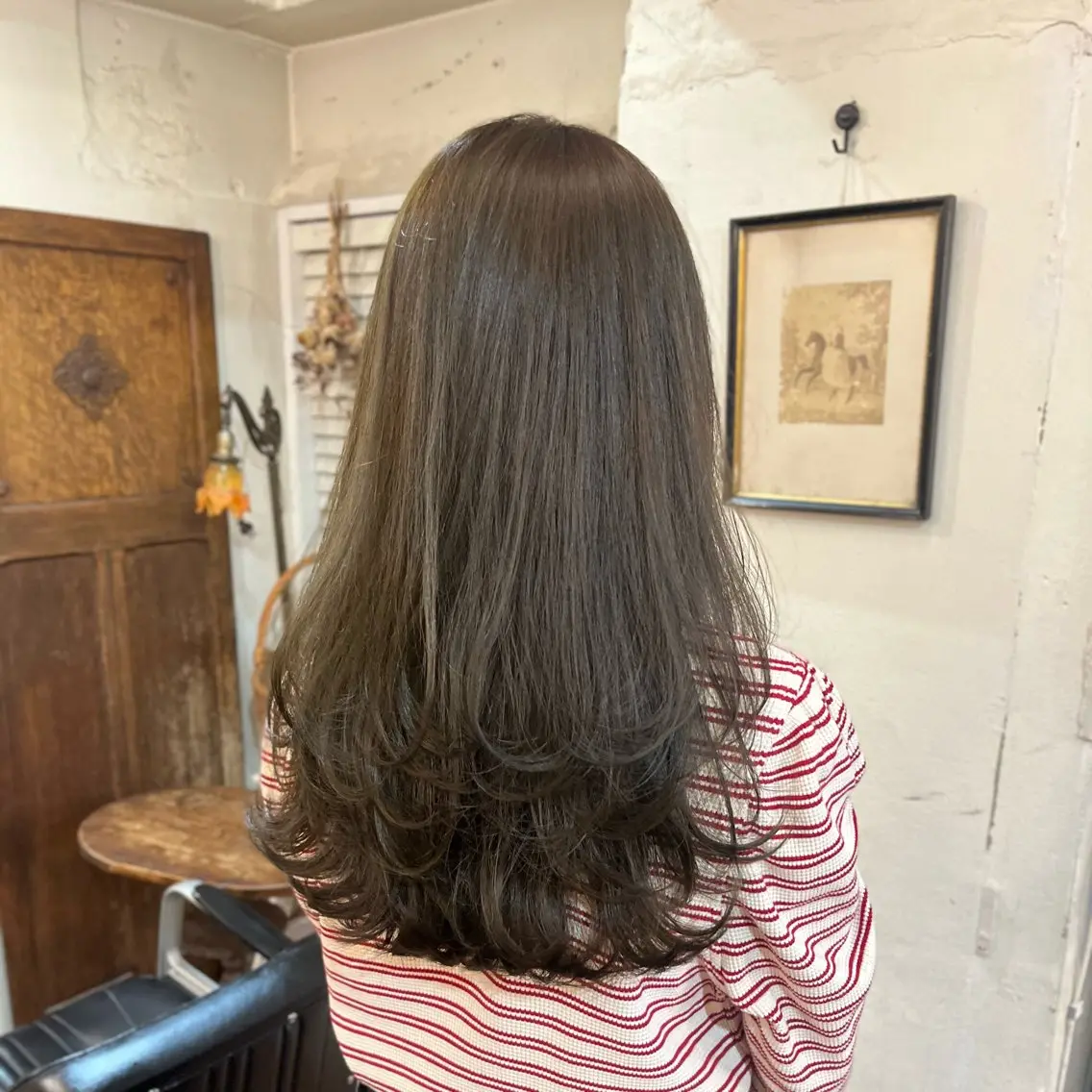 ロング カラー カット ヘアカラー 暗髪とオリーブ🌿 渡辺拓人のヘアスタイル