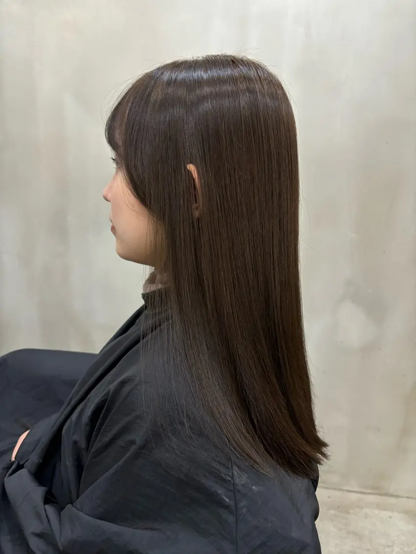 ミディアム カラー ブリーチ ダブルカラー ブリーチなしカラー オリーブカラー ヘアカラー 中園康 /カラー/ブリーチのヘアスタイル