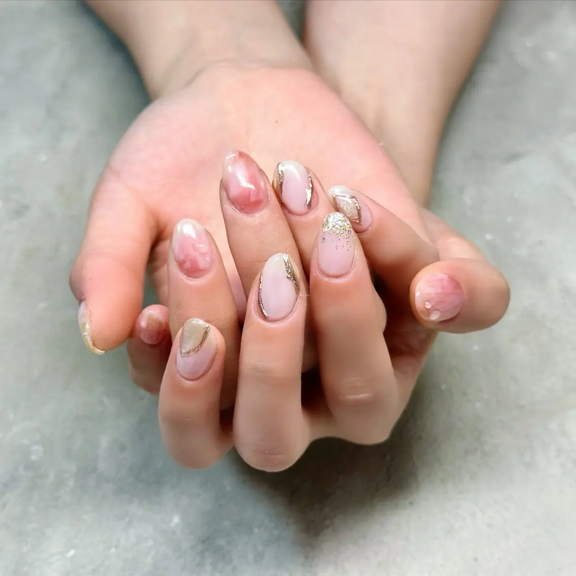 ネイル 持ち込み ニュアンスネイル ハンドネイル Éclat~エクラ~ Mizukiのネイルデザイン