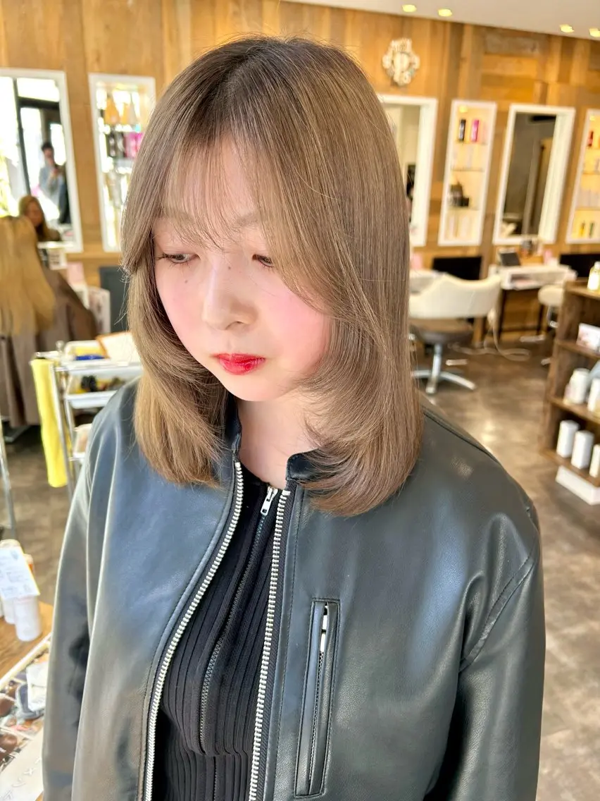 ミディアム カラーモデル募集中 美容室ハピスのヘアスタイル