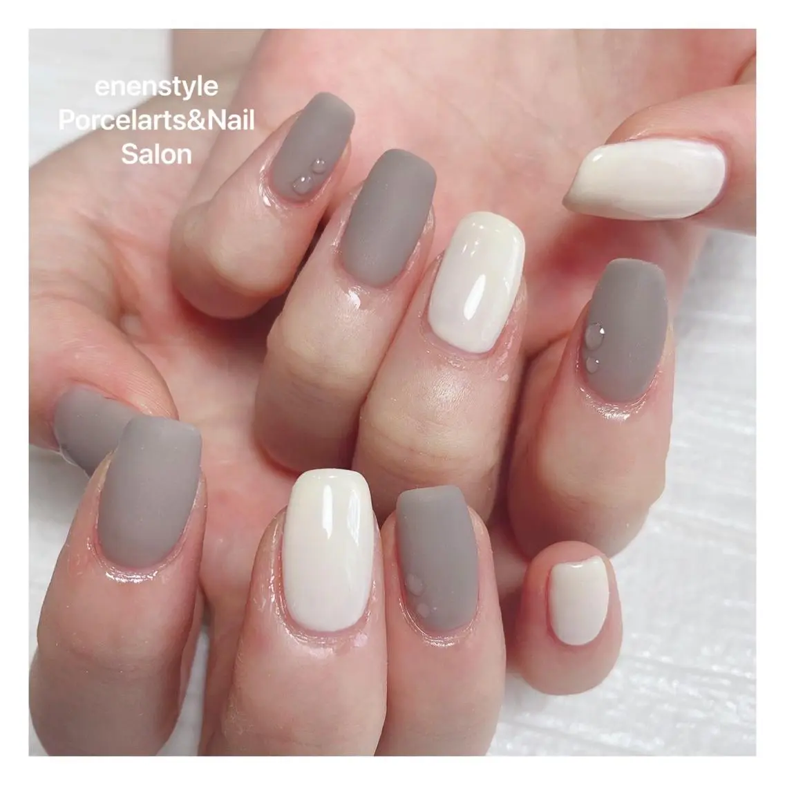 ミディアム ネイル ハンドネイル 🐾enen style 🐾のネイルデザイン