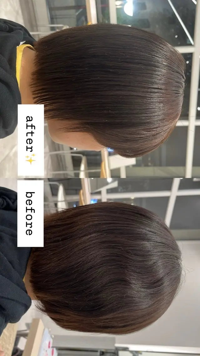ショート パーマ 縮毛矯正 縮毛矯正 / 透明感カラー首藤大翔のヘアスタイル