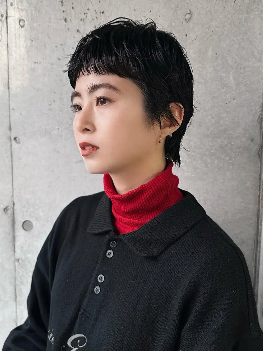 ショート カラー パーマ カット パーマ トリートメント 前野 日奈のヘアスタイル