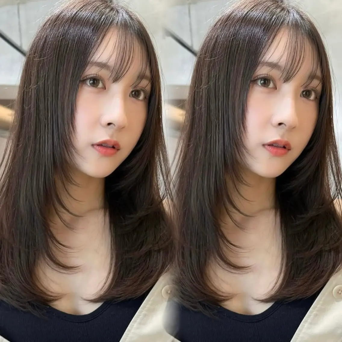 セミロング カラー 透明感カラー グレージュ オリーブグレージュ オリーブグレー 髪質改善 カット ヘアカラー トリートメント 縮毛矯正/艶髪/ 透明感カラー/たくまのヘアスタイル