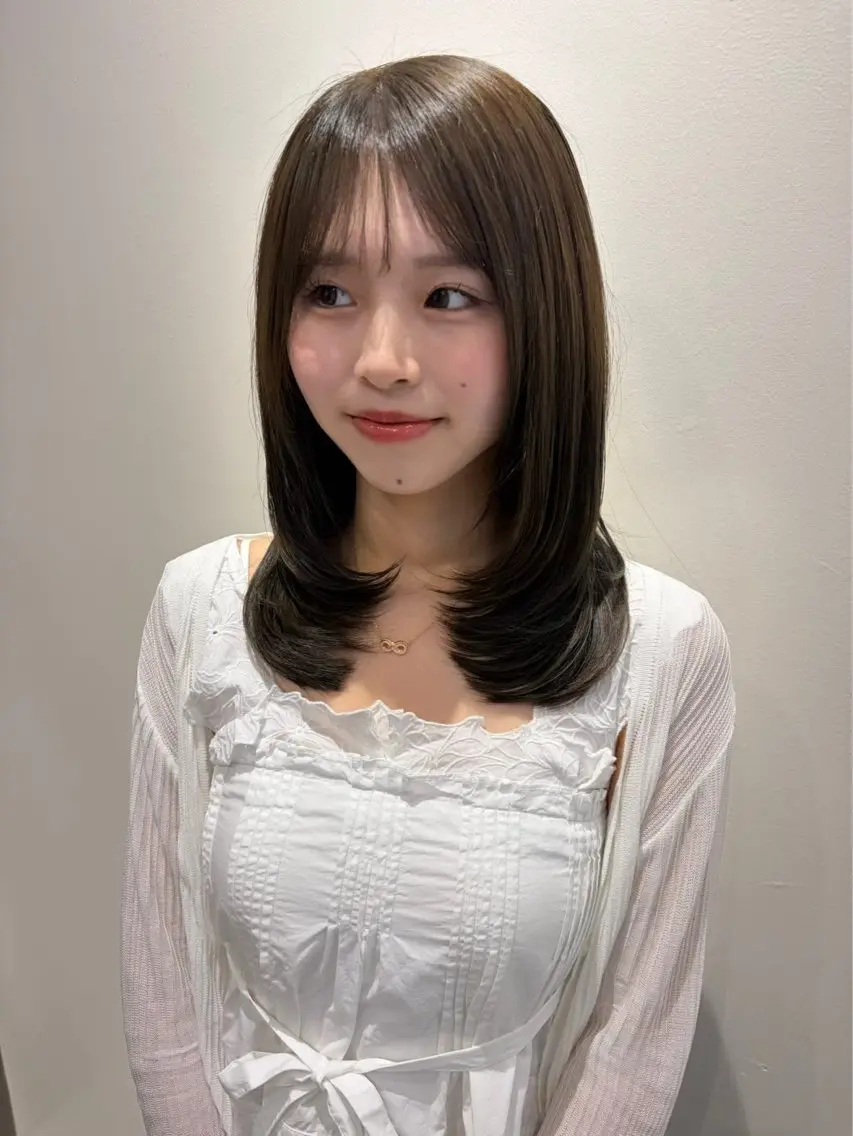 ミディアム カラー ヘアカラー 田中 遥陽のヘアスタイル