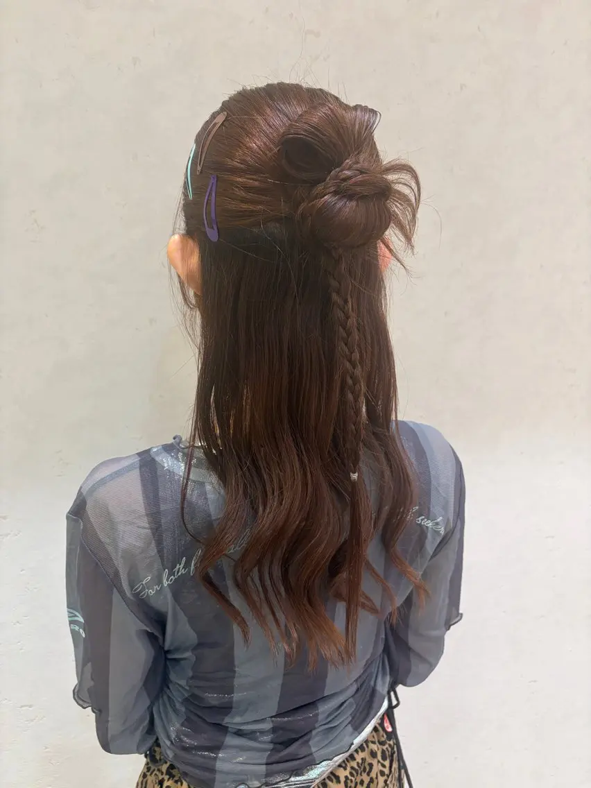ロング ヘアアレンジ ヘアセット 暖色カラー/アレンジ 🌺URUHA🌺のヘアスタイル