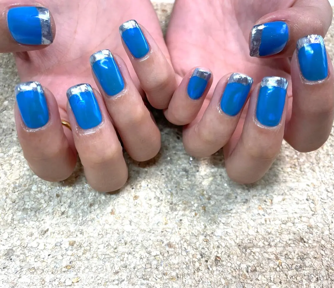 ネイル フレンチネイル ミラーネイル MH_ Nailのネイルデザイン